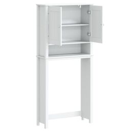 Berkfield Home Washing Machine Cabinet BERG White 76x27x164.5 cm Solid Wood - thumbnail 4