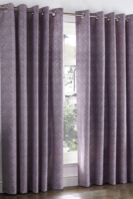 Dreams & Drapes 'Hanworth' Pair of Eyelet Curtains in Lavender - Size: 168 cm width x 183 cm drop