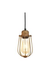 Industville Orlando Wire Cage Pendant, 4 Inch, Brass in Bronze