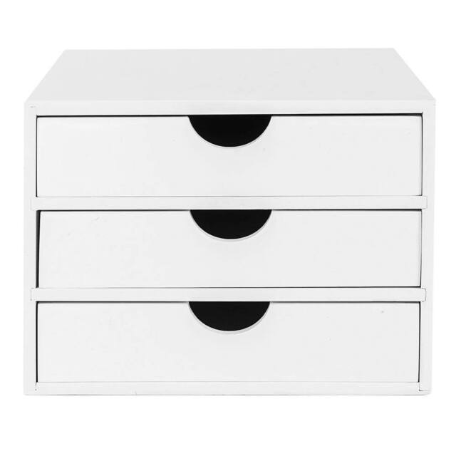 Kelvenix white 3 Drawer Bamboo Home Office Desktop - Size: 0.6m2 - image 1