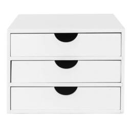 Kelvenix white 3 Drawer Bamboo Home Office Desktop - Size: 0.6m2 - thumbnail 1