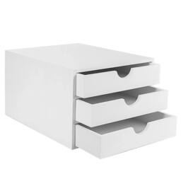 Kelvenix white 3 Drawer Bamboo Home Office Desktop - Size: 0.6m2 - thumbnail 4