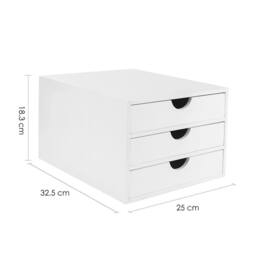 Kelvenix white 3 Drawer Bamboo Home Office Desktop - Size: 0.6m2 - thumbnail 2