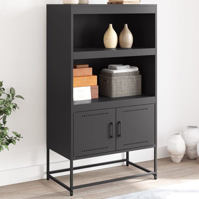 Berkfield Home Highboard Black 68.5x38.5x123.5 cm Steel - image 1