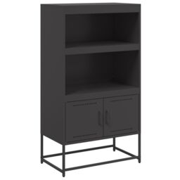 Berkfield Home Highboard Black 68.5x38.5x123.5 cm Steel - thumbnail 2