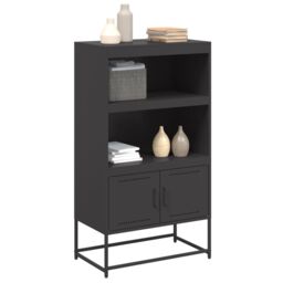 Berkfield Home Highboard Black 68.5x38.5x123.5 cm Steel - thumbnail 4