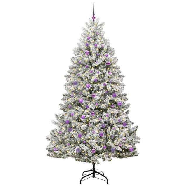 Berkfield Home Elegant Artificial Christmas Tree Green & White 240 cm PVC & Metal - image 1