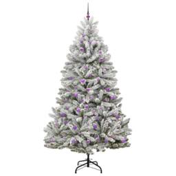Berkfield Home Elegant Artificial Christmas Tree Green & White 240 cm PVC & Metal - thumbnail 4
