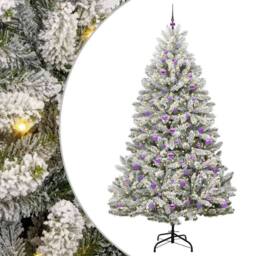 Berkfield Home Elegant Artificial Christmas Tree Green & White 240 cm PVC & Metal - thumbnail 3
