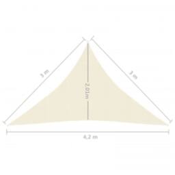 Berkfield Home Sunshade Sail 160 g/m ² Cream 3x3x4.2 m HDPE in Beige - thumbnail 6
