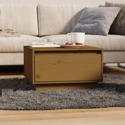 Berkfield Home Decorative Coffee Table Honey Brown 55x56x32 cm Solid Wood Pine - Size: 55 x 56 x 32 cm - thumbnail 2
