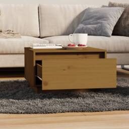 Berkfield Home Decorative Coffee Table Honey Brown 55x56x32 cm Solid Wood Pine - Size: 55 x 56 x 32 cm - thumbnail 7