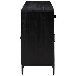 Berkfield Home Sideboard Black 110x35x70 cm Solid Pinewood - Size: 110 x 35 x 70 cm - thumbnail 5