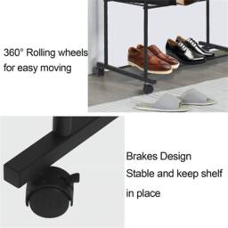 VOGREX Double Clothing Rail Raw Steel Pipe Style Rustic Modern in Black - thumbnail 3