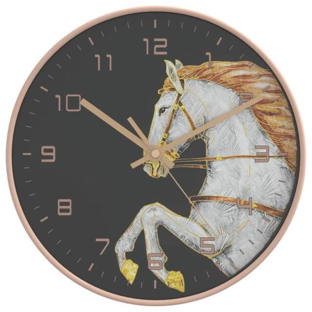 Berkfield Home Wall Clock Gold & White √ò29.5 cm Polystyrene & Glass in Rose Gold - image 1