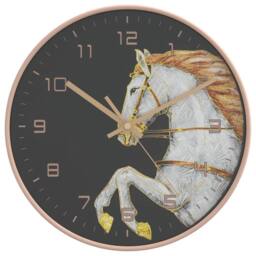 Berkfield Home Wall Clock Gold & White √ò29.5 cm Polystyrene & Glass in Rose Gold