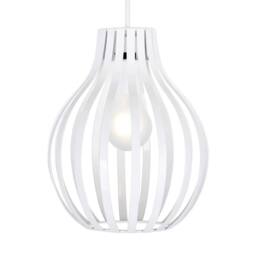 EONLION Metal Pendant Gloss Ceiling Light Shade Lampshade Living Room Lighting in White - thumbnail 2