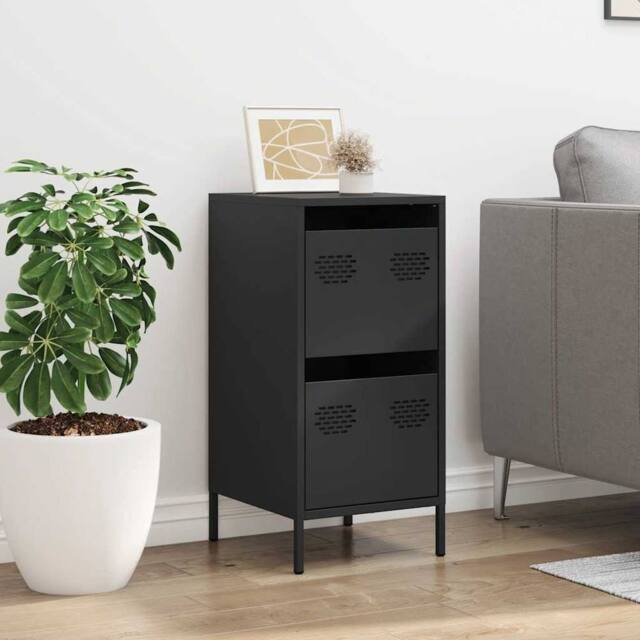 Berkfield Home Sideboard Black 35x39x73.5 cm Cold-rolled Steel - image 1