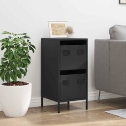 Berkfield Home Sideboard Black 35x39x73.5 cm Cold-rolled Steel - thumbnail 1