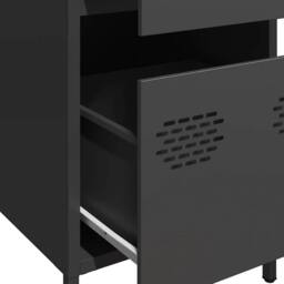 Berkfield Home Sideboard Black 35x39x73.5 cm Cold-rolled Steel - thumbnail 9