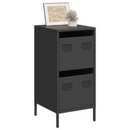 Berkfield Home Sideboard Black 35x39x73.5 cm Cold-rolled Steel - thumbnail 2