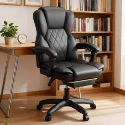 EONLION Black Executive Desk Chair High Back Adjustable Height - Size: 100 cm - thumbnail 1