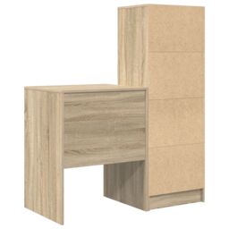 Berkfield Home Desk with Storage Sonoma Oak Engineered Wood in Green - thumbnail 8