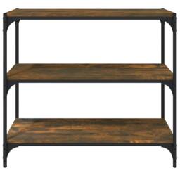 Berkfield Home Book Cabinet Smoked Oak 80x33x70.5 cm Engineered Wood & Steel in Brown - thumbnail 5