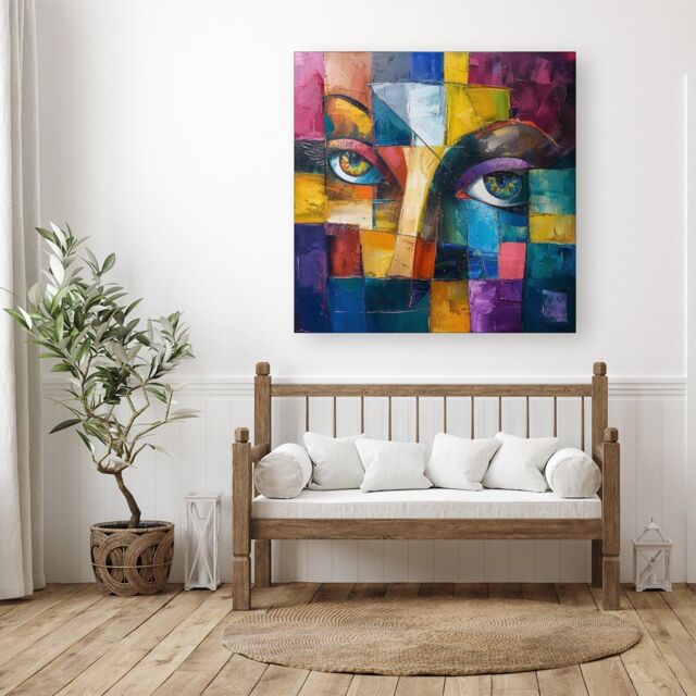 "Warren Reed - Designer Fragmented Vision: Eyes Of The Soul Canvas - Size: W30"" x H30""" - image 1