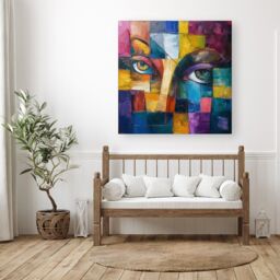 "Warren Reed - Designer Fragmented Vision: Eyes Of The Soul Canvas - Size: W30"" x H30""" - thumbnail 1