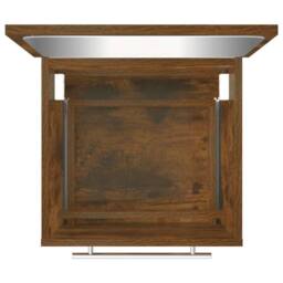 Berkfield Home Bathroom Cabinet with Mirror Smoked Oak 41x38.5x48 cm Engineered Wood in Brown - thumbnail 8