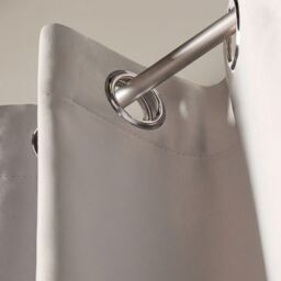 OHS Pair of Thermal Ready Made Eyelet Blackout Curtains in Silver - Size: 168 cm width x 137 cm drop - thumbnail 4