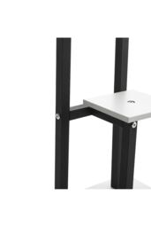 Living and Home 3 Tiered Wooden Plant Stand w/ White Shelves & Black Frame for Balcony, Living Room, Garden - Storage Organizer for Pots, Books & - thumbnail 7