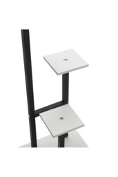 Living and Home 3 Tiered Wooden Plant Stand w/ White Shelves & Black Frame for Balcony, Living Room, Garden - Storage Organizer for Pots, Books & - thumbnail 5