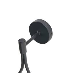 Wyld and Coco Wall Lamp Black Powder Coat Iron Base Tear Form Glass Shade - thumbnail 5