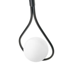 Wyld and Coco Wall Lamp Black Powder Coat Iron Base Tear Form Glass Shade - thumbnail 6