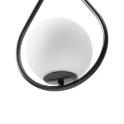Wyld and Coco Wall Lamp Black Powder Coat Iron Base Tear Form Glass Shade - thumbnail 7