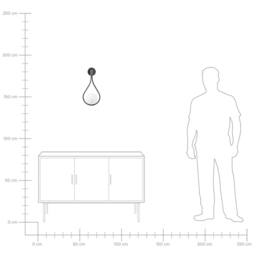 Wyld and Coco Wall Lamp Black Powder Coat Iron Base Tear Form Glass Shade - thumbnail 8
