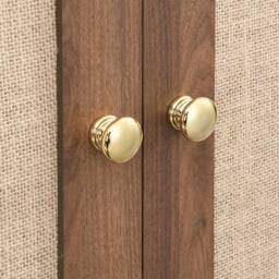 BTM Fabric Door Wardrobe with Drawer, Walnut Look in Brown - thumbnail 9