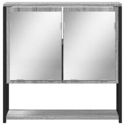 Berkfield Home Bathroom Mirror Cabinet Grey Sonoma 60x16x60 cm Engineered Wood - Size: 60 x 16 x 60 cm - thumbnail 5