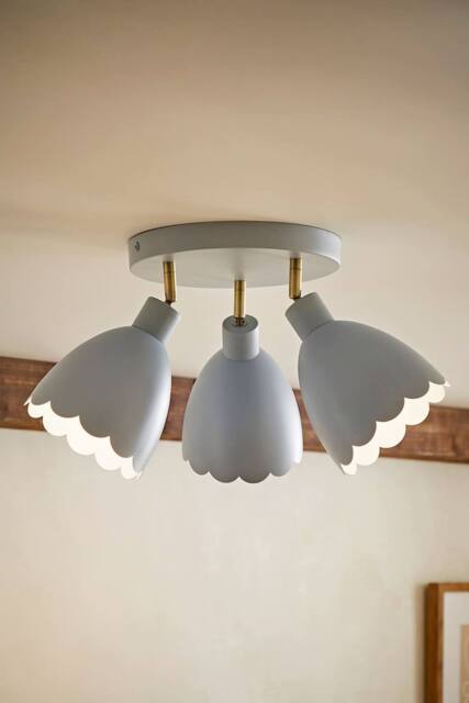 ValueLights Millie Metal Flower Style Scallop Adjustable Spotlight Ceiling Light in Baby Blue - image 1