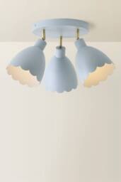 ValueLights Millie Metal Flower Style Scallop Adjustable Spotlight Ceiling Light in Baby Blue - thumbnail 3