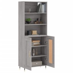 Berkfield Home Highboard Grey Sonoma 69.5x34x180 cm Engineered Wood - thumbnail 3