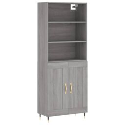 Berkfield Home Highboard Grey Sonoma 69.5x34x180 cm Engineered Wood - thumbnail 2