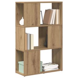 Berkfield Home Book Stand Artisan oak Engineered wood 60 x 24 x 94 cm Book Stand in Brown - thumbnail 3