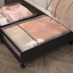 KORVIXA 2x Underbed Storage Box in Black - Size: 900mm - thumbnail 5