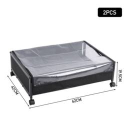 KORVIXA 2x Underbed Storage Box in Black - Size: 900mm - thumbnail 2