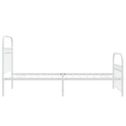 Berkfield Home Metal Bed Frame without Mattress with Footboard White 90x200cm - Size: 90x200 cm - thumbnail 5