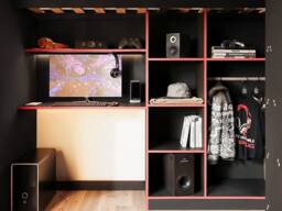 Flair Summit Gaming High Sleeper with Wardrobe Black - Size: Single - thumbnail 5