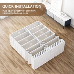 Living and Home 3-Tier Foldable Shoe Storage Rack Shoes Organizer Cabinet with Doors in White - thumbnail 9